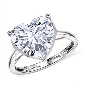 IGI Certified Luxuriant Lab Grown Diamond Solitaire Ring in 950 Platinum 5.00 ctw (Size 6.5)