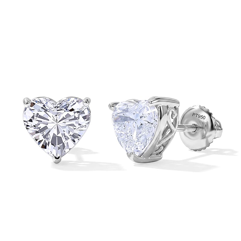 IGI Certified Luxuriant Lab Grown Diamond Solitaire Earrings in 950 Platinum 5.00 ctw (E-F, VS)