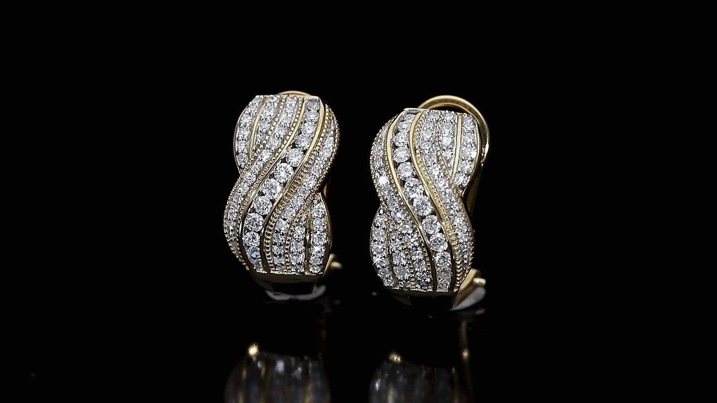 Luxuriant Lab Grown Diamond (G-H, SI) Earrings in 18K Vermeil YG Over Sterling Silver 0.97 ctw