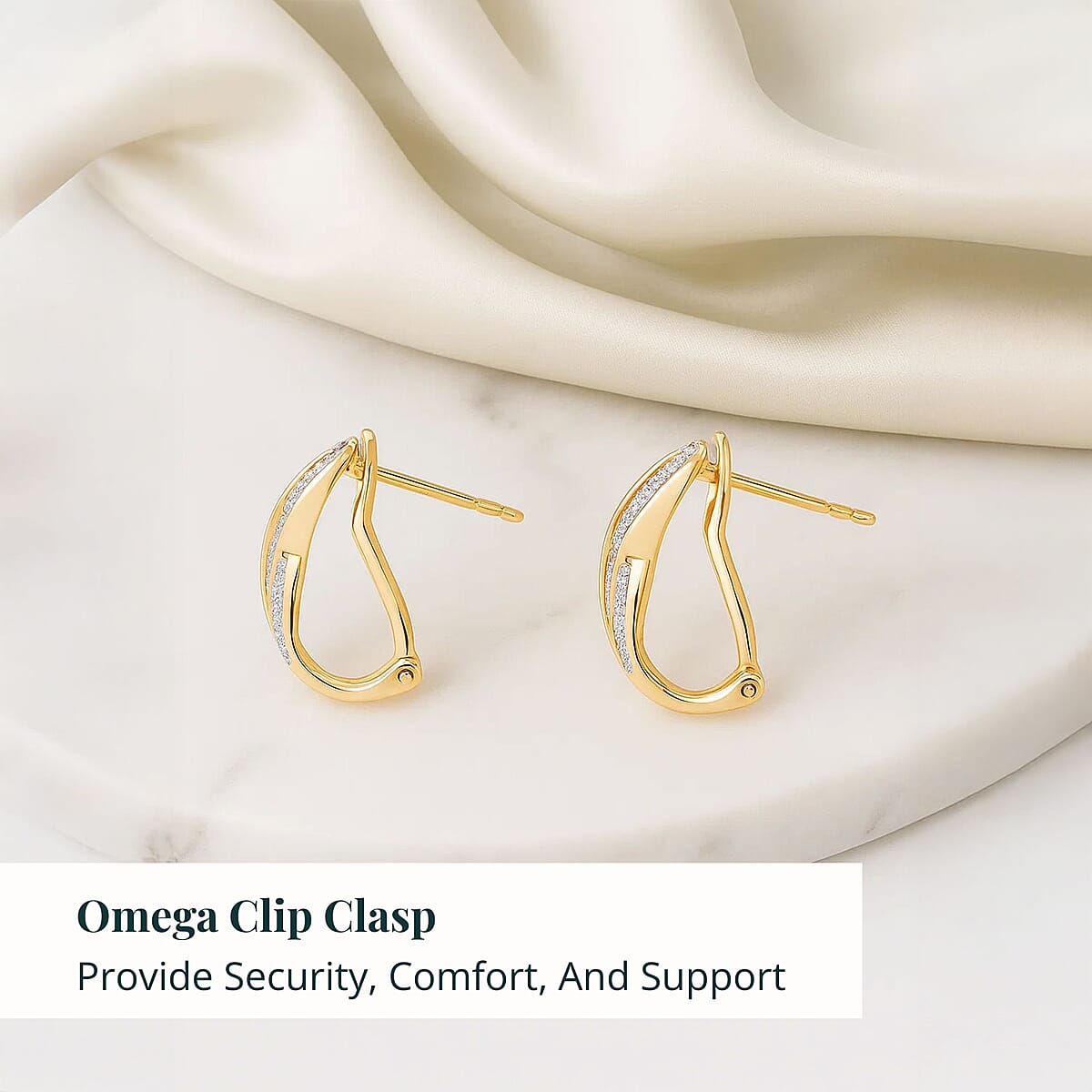 Luxuriant Lab Grown Diamond (G-H, SI) Earrings in 18K Vermeil YG Over Sterling Silver 0.97 ctw image number 5