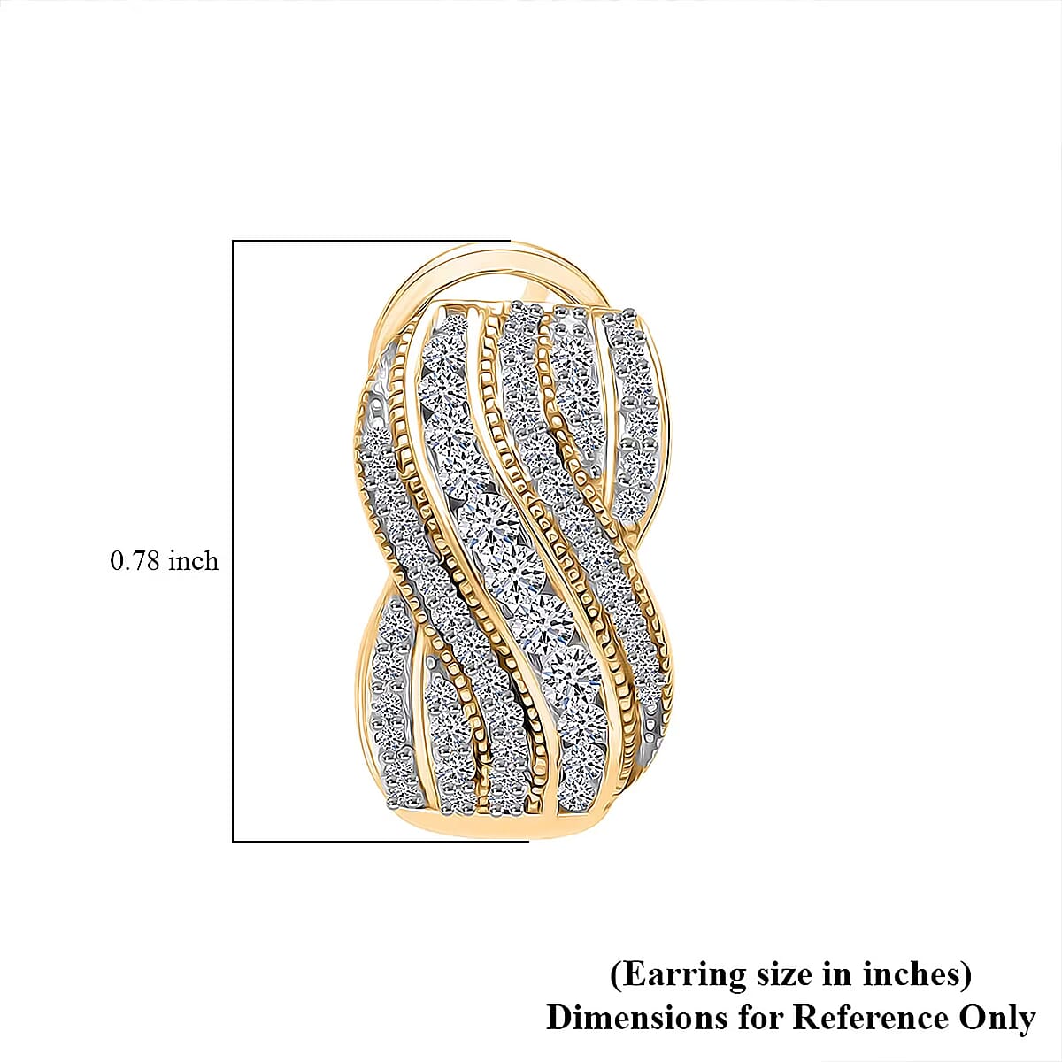 Luxuriant Lab Grown Diamond (G-H, SI) Earrings in 18K Vermeil YG Over Sterling Silver 0.97 ctw image number 6
