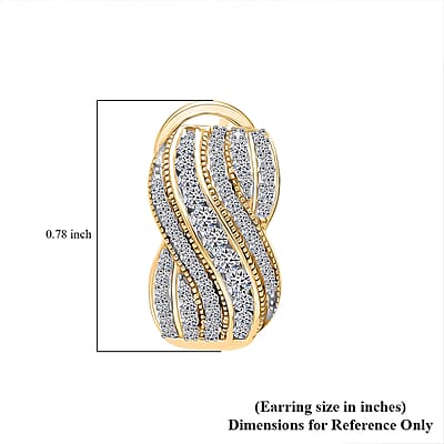  Luxuriant Lab Grown Diamond G-H SI 1.00 ctw Earrings in 18K Vermeil Yellow Gold Over Sterling Silver