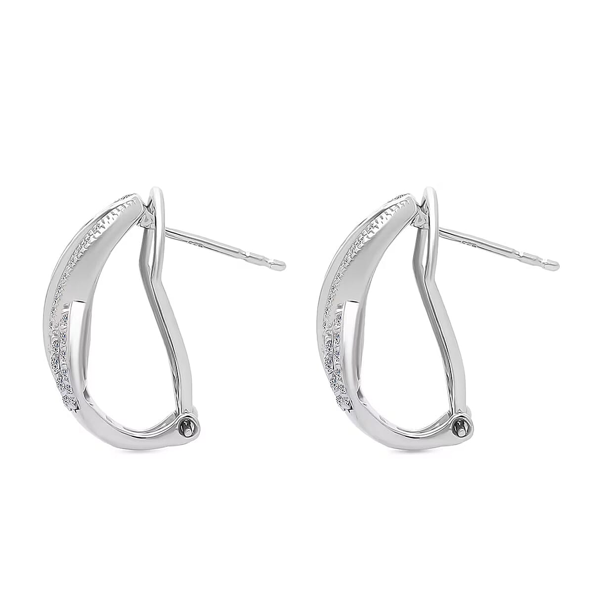 Doorbuster Luxuriant Lab Grown Diamond G-H SI 1.00 ctw Earrings in Rhodium Over Sterling Silver image number 7