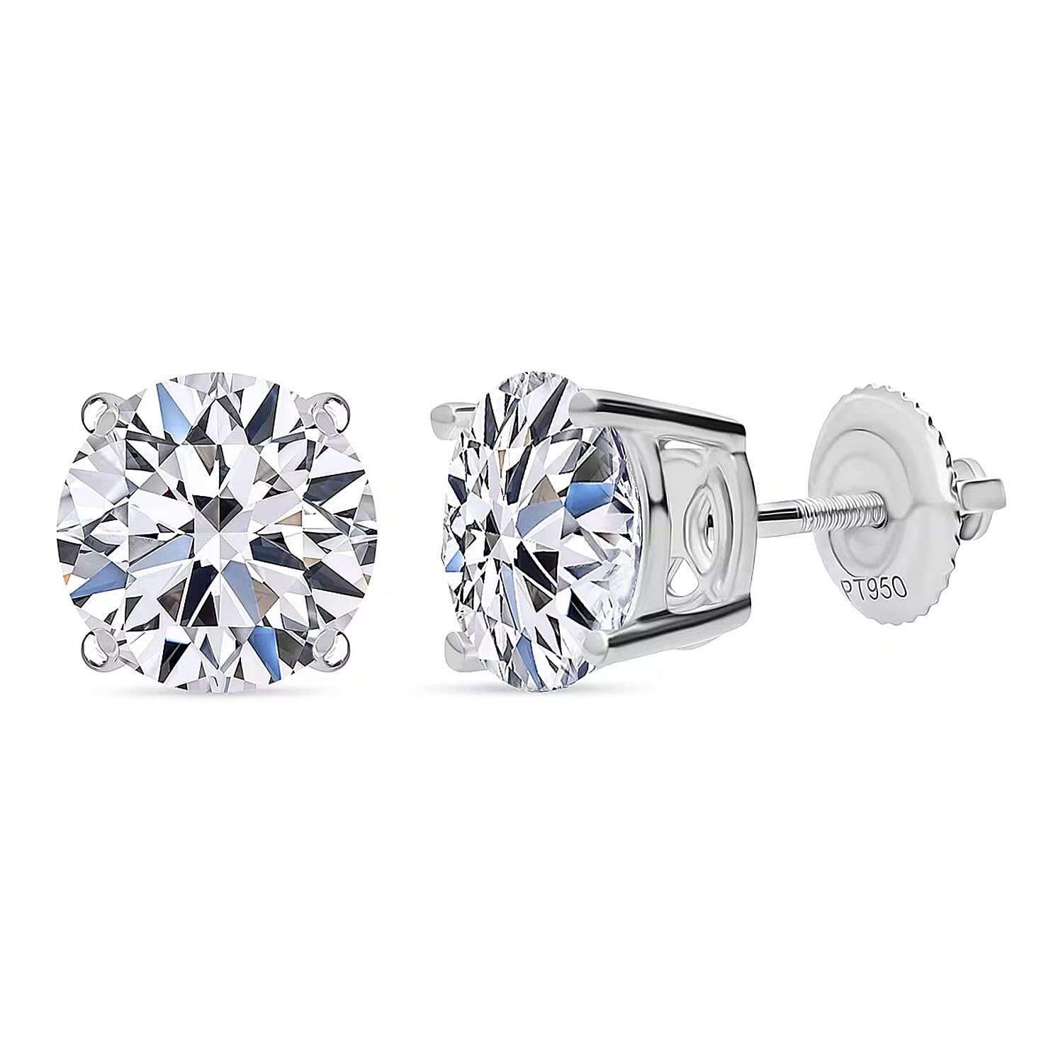 IGI Certified Luxuriant Lab Grown Diamond Solitaire Earrings in 950 Platinum 5.00 ctw ((E-F, VS)