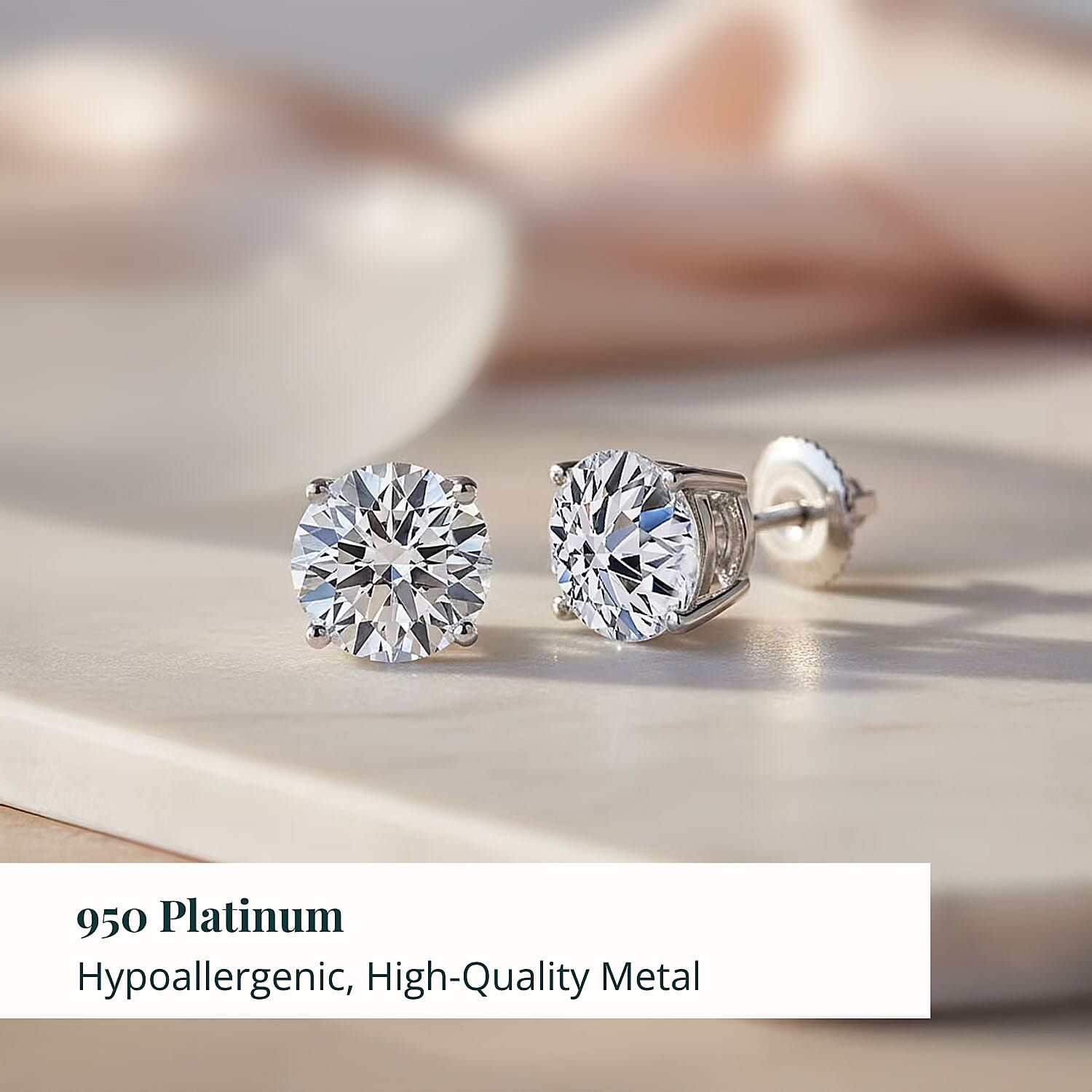 IGI Certified Luxuriant Lab Grown Diamond Solitaire Earrings in 950 Platinum 5.00 ctw ((E-F, VS)