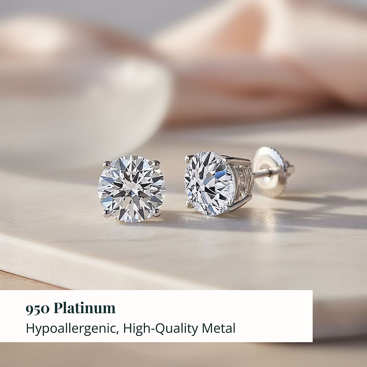 Doorbuster IGI Certified Luxuriant Lab Grown Diamond E-F VS 5.00 ctw Earrings in 950 Platinum 3.40 Grams image number 2