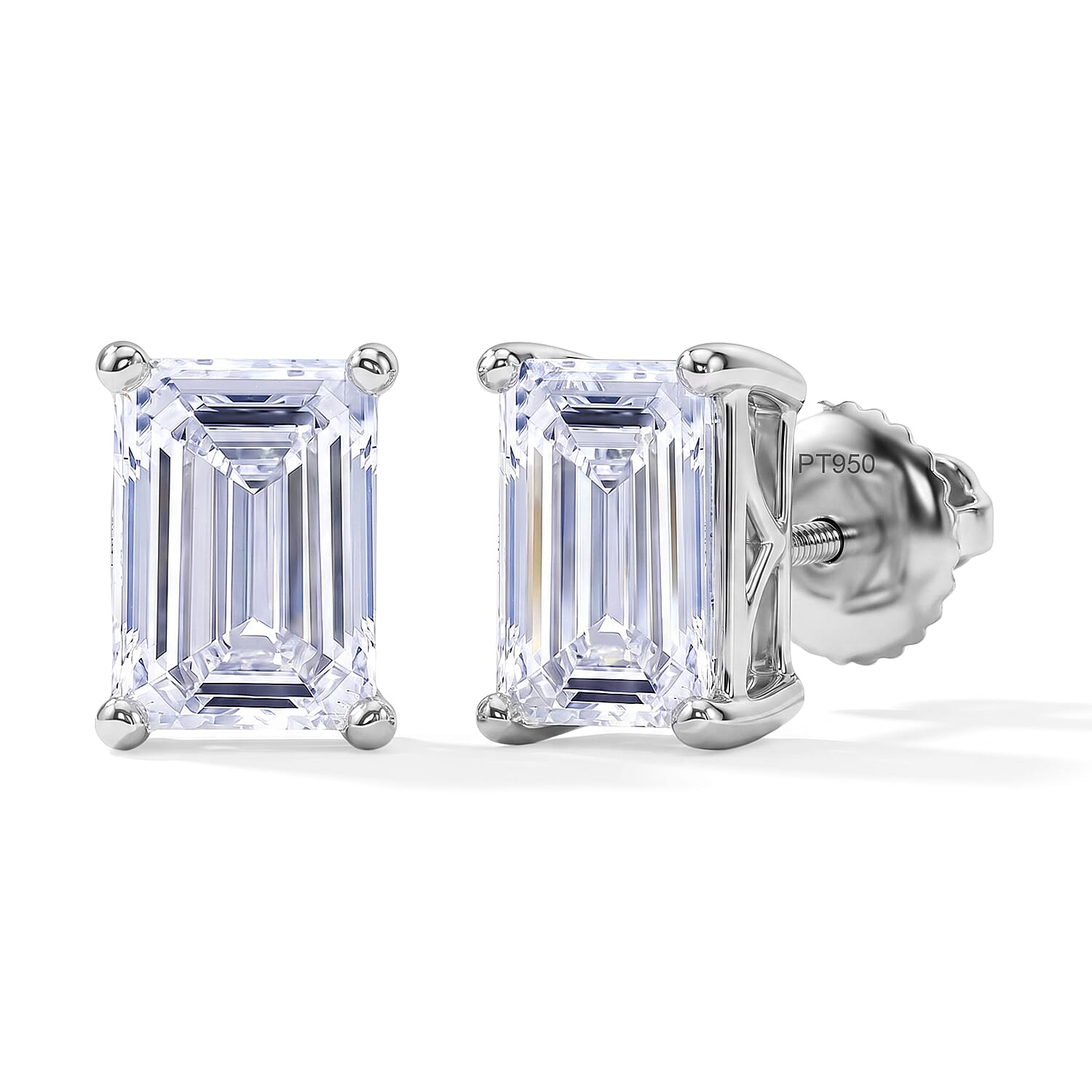 IGI Certified 950 Platinum Luxuriant Lab Grown Diamond (E-F, VS) Earrings (4.5 g) 5.00 ctw