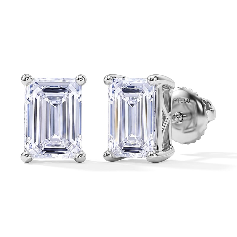 IGI Certified Luxuriant Lab Grown Diamond Solitaire Earrings in 950 Platinum 5.00 ctw (E-F, VS)
