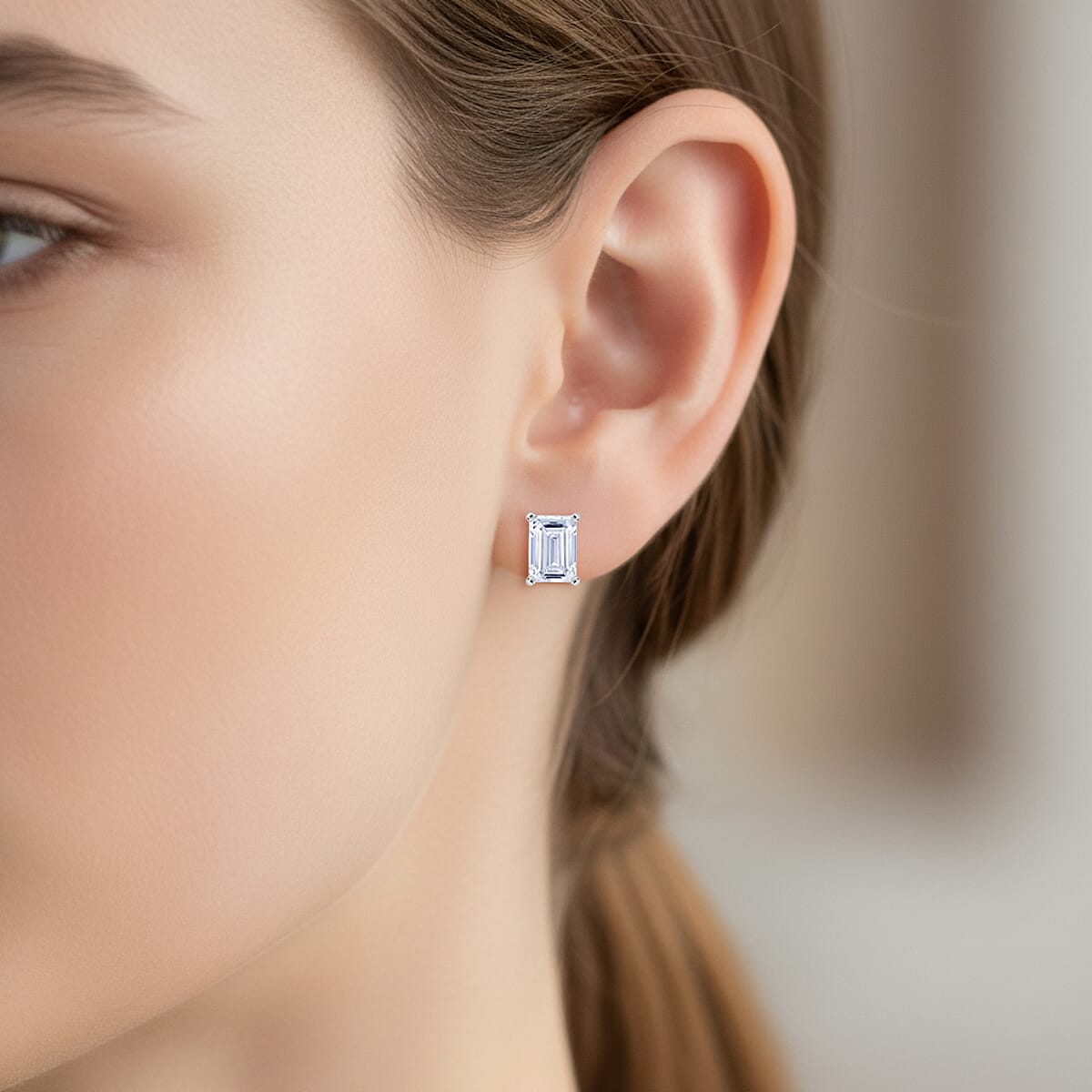 Doorbuster IGI Certified Luxuriant Lab Grown Diamond E-F VS 5.00 ctw Earrings in 950 Platinum 4 Grams image number 2