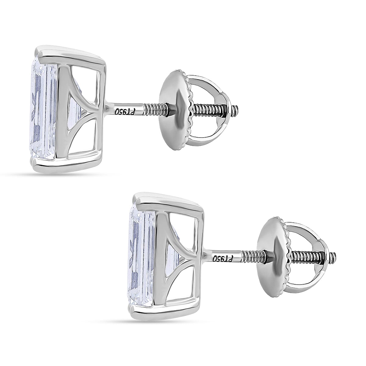 Doorbuster IGI Certified Luxuriant Lab Grown Diamond E-F VS 5.00 ctw Earrings in 950 Platinum 4 Grams image number 3