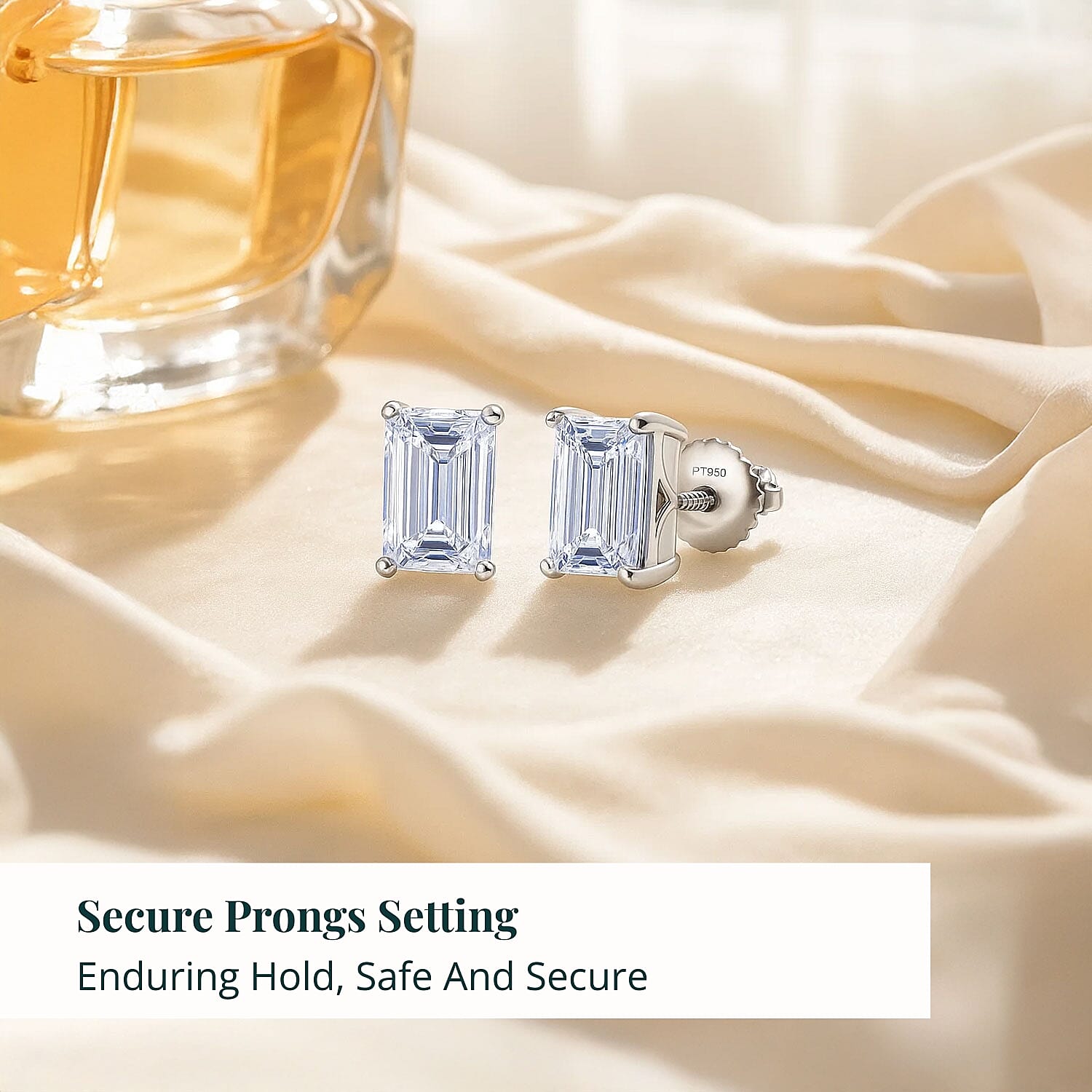 IGI Certified Luxuriant Lab Grown Diamond Solitaire Earrings in 950 Platinum 5.00 ctw (E-F, VS)