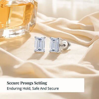 IGI Certified Luxuriant Lab Grown Diamond Solitaire Earrings in 950 Platinum 5.00 ctw (E-F, VS)