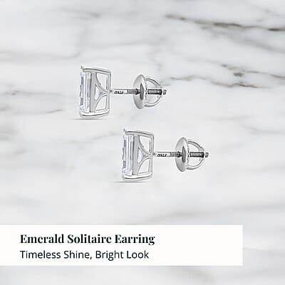 IGI Certified Luxuriant Lab Grown Diamond Solitaire Earrings in 950 Platinum 5.00 ctw (E-F, VS)