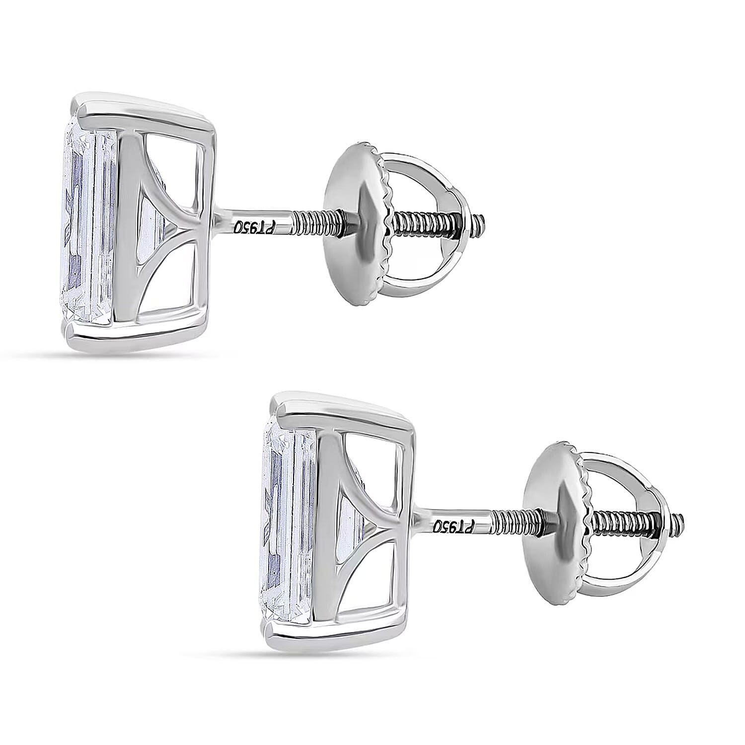 IGI Certified Luxuriant Lab Grown Diamond Solitaire Earrings in 950 Platinum 5.00 ctw (E-F, VS)