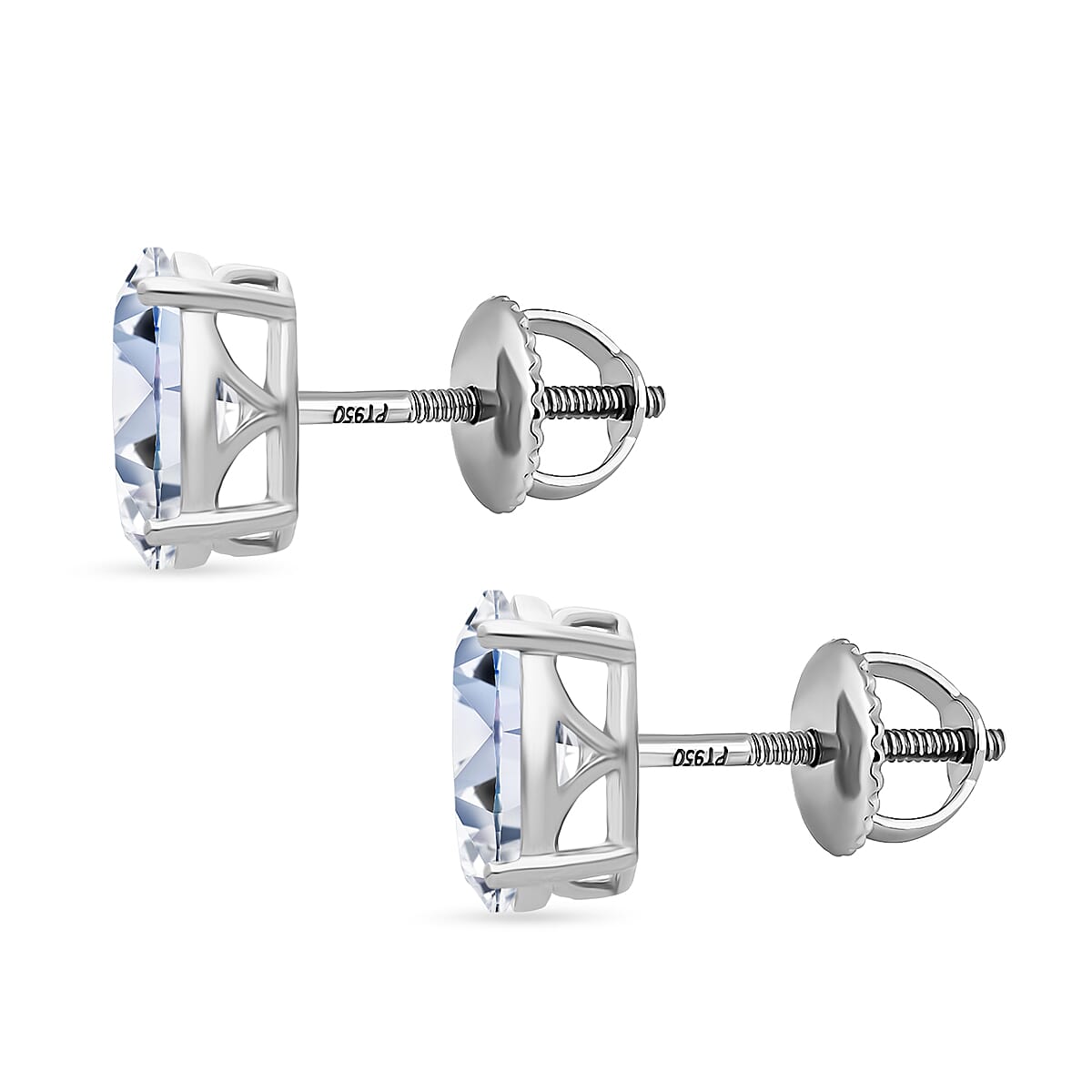 IGI Certified Luxuriant Lab Grown Diamond Solitaire Earrings in 950 Platinum 5.00 ctw (E-F, VS) image number 3