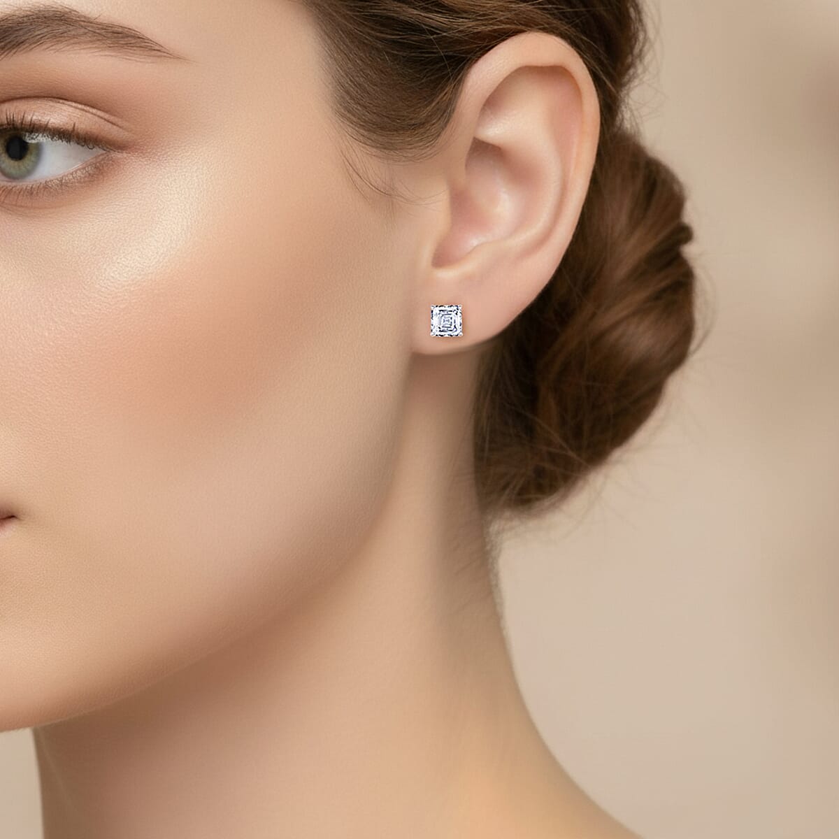 Doorbuster IGI Certified Luxuriant Asscher Cut Lab Grown Diamond E-F VS 5.00 ctw Earrings in 950 Platinum 4 Grams image number 2