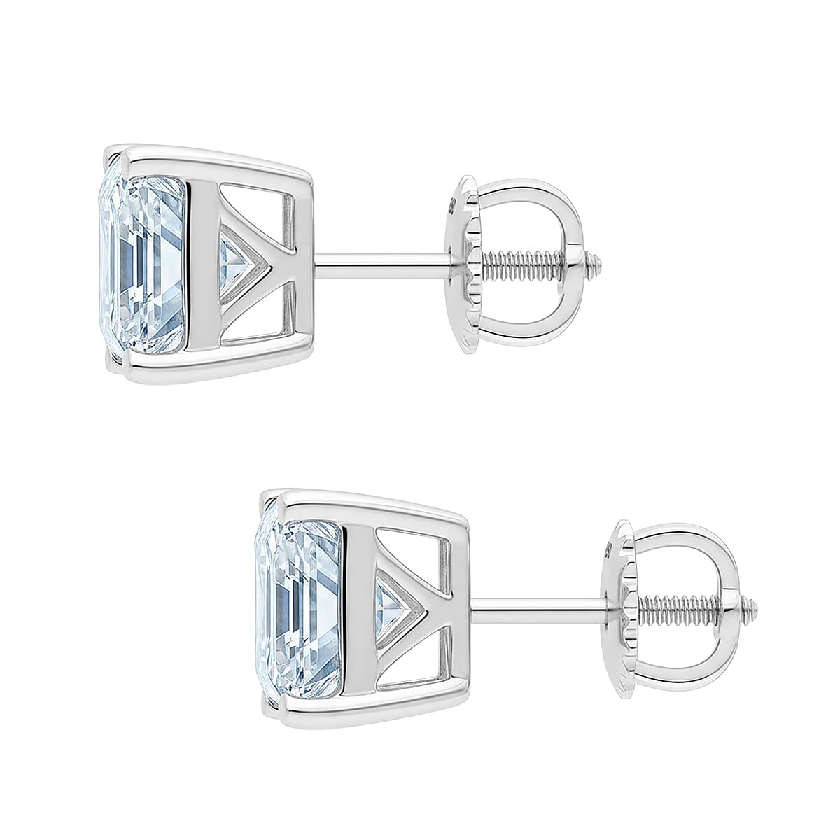 Doorbuster IGI Certified Luxuriant Asscher Cut Lab Grown Diamond E-F VS 5.00 ctw Earrings in 950 Platinum 4 Grams image number 3
