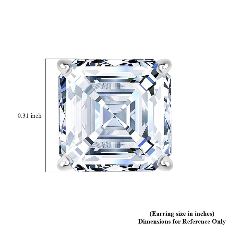 IGI Certified Luxuriant Asscher Cut Lab Grown Diamond Solitaire Earrings in 950 Platinum5.00 ctw (E-F, VS)