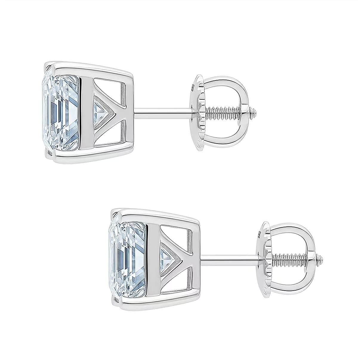 Doorbuster IGI Certified Luxuriant Asscher Cut Lab Grown Diamond E-F VS 5.00 ctw Earrings in 950 Platinum 4 Grams image number 8