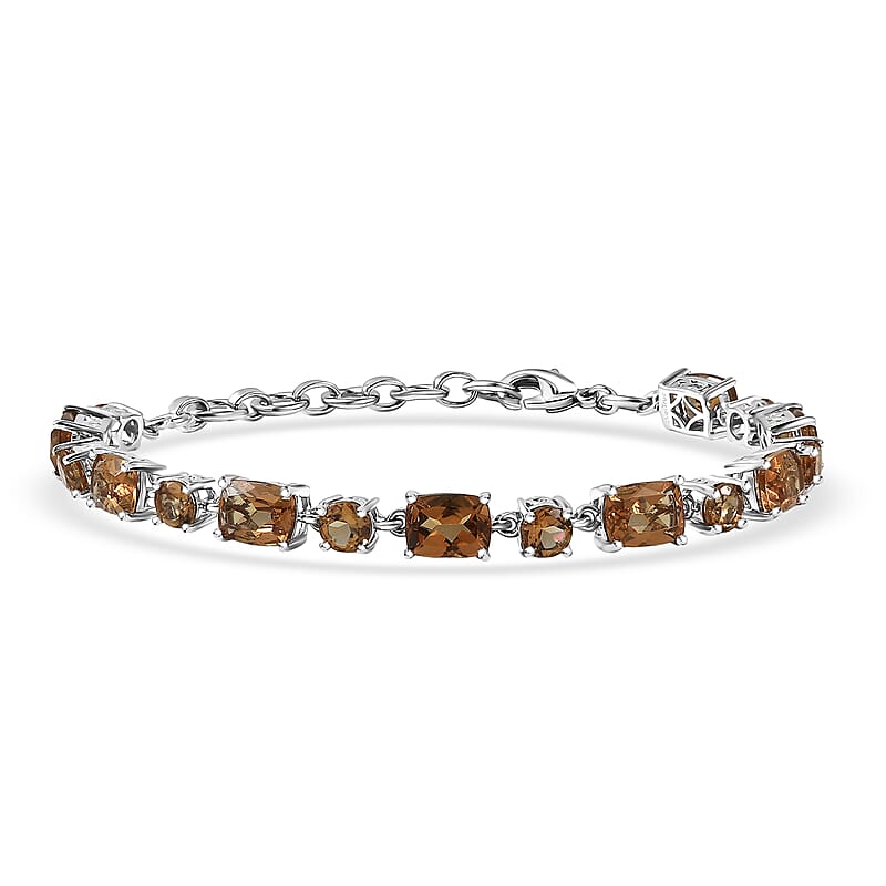 EverTrue Autumn Alexite 15.35 ctw Art Deco Bracelet in Platinum Bond (6.50-8.0In)