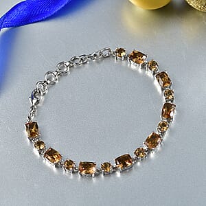 EverTrue Autumn Alexite 15.35 ctw Art Deco Bracelet in Platinum Bond (6.50-8.0In) 