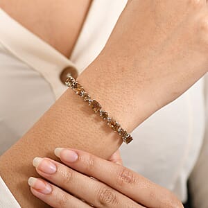 EverTrue Autumn Alexite 15.35 ctw Art Deco Bracelet in Platinum Bond (6.50-8.0In) 