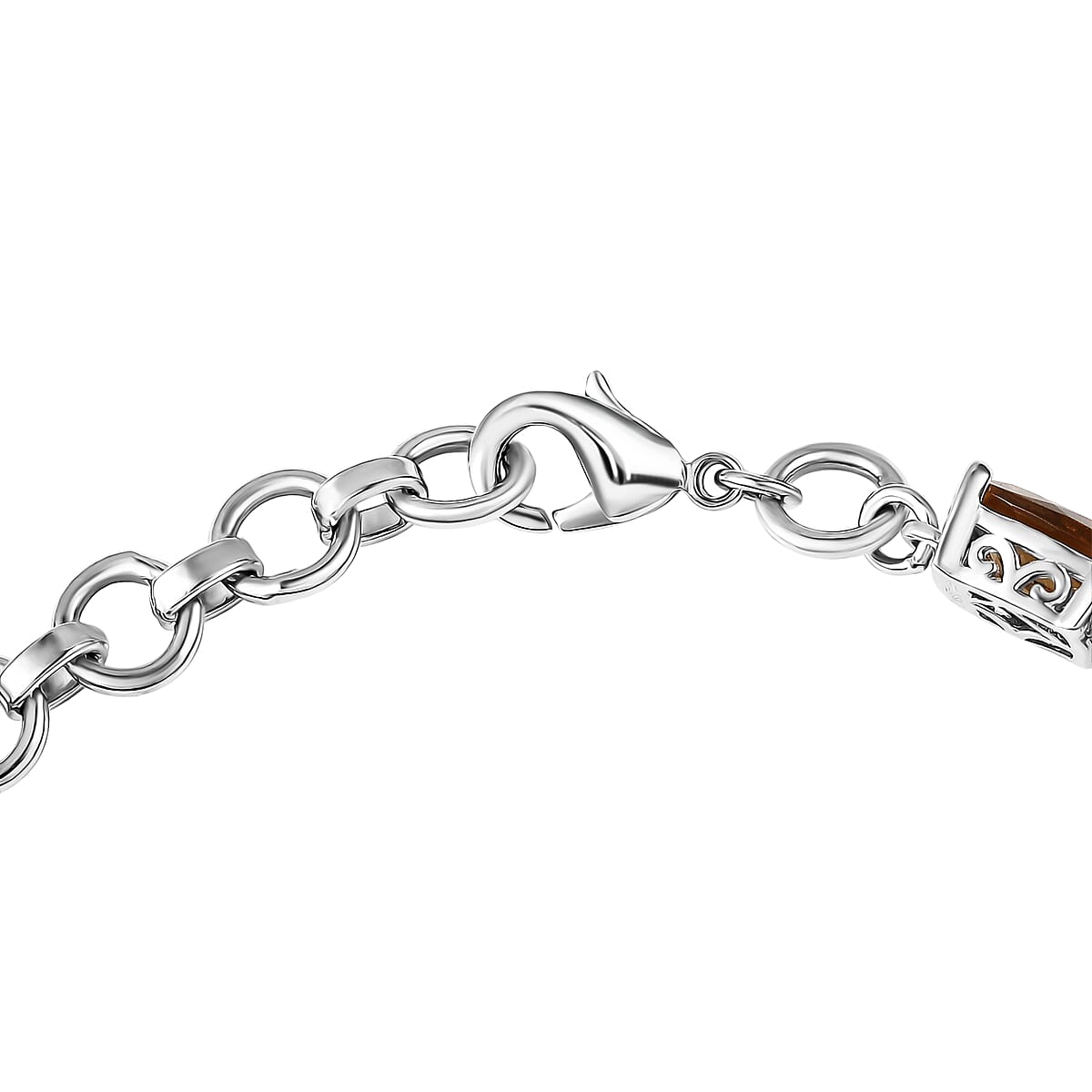 EverTrue Autumn Alexite 15.35 ctw Art Deco Bracelet in Platinum Bond (6.50-8.0In)  image number 3
