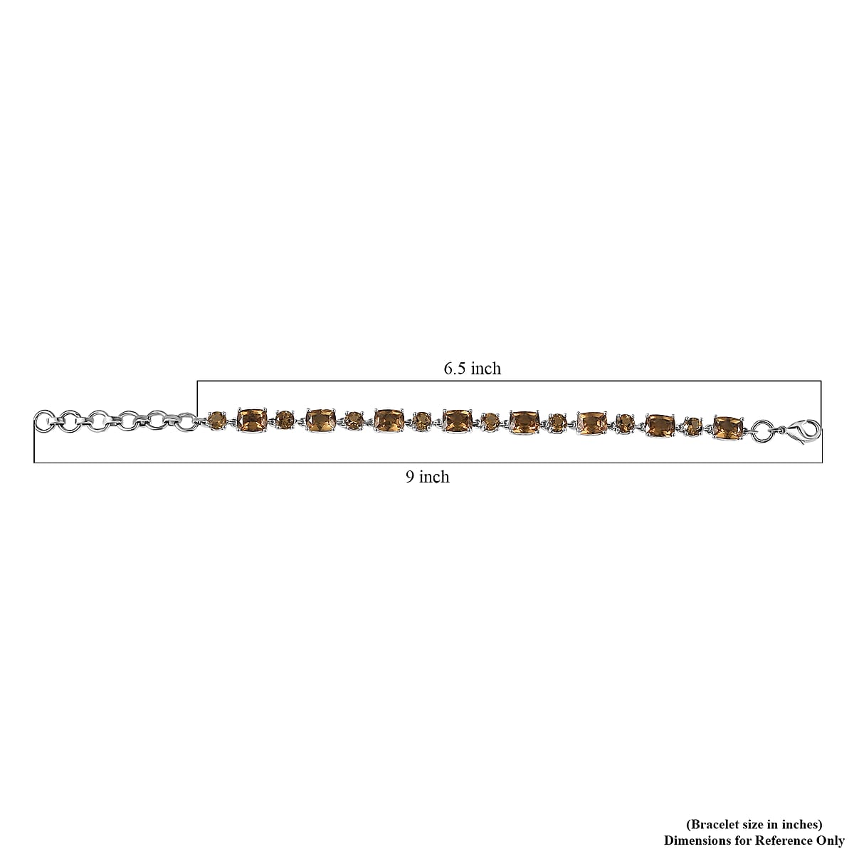 EverTrue Autumn Alexite 15.35 ctw Art Deco Bracelet in Platinum Bond (6.50-8.0In)  image number 4