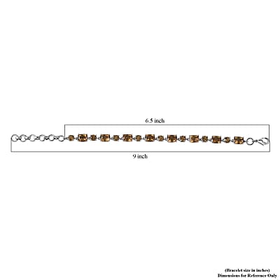 EverTrue Autumn Alexite 15.35 ctw Art Deco Bracelet in Platinum Bond (6.50-8.0In)