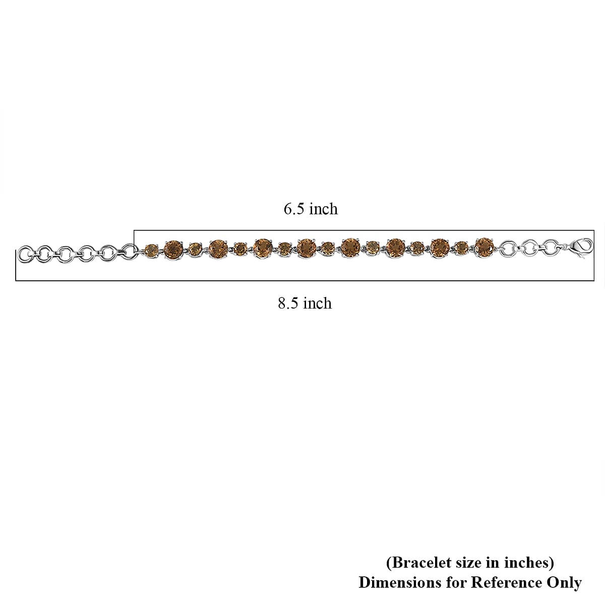 EverTrue Autumn Alexite 14.15 ctw Art Deco Bracelet in Platinum Bond (6.50-8.0In)  image number 4