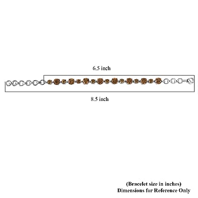 EverTrue Autumn Alexite 14.15 ctw Art Deco Bracelet in Platinum Bond (6.50-8.0In) 