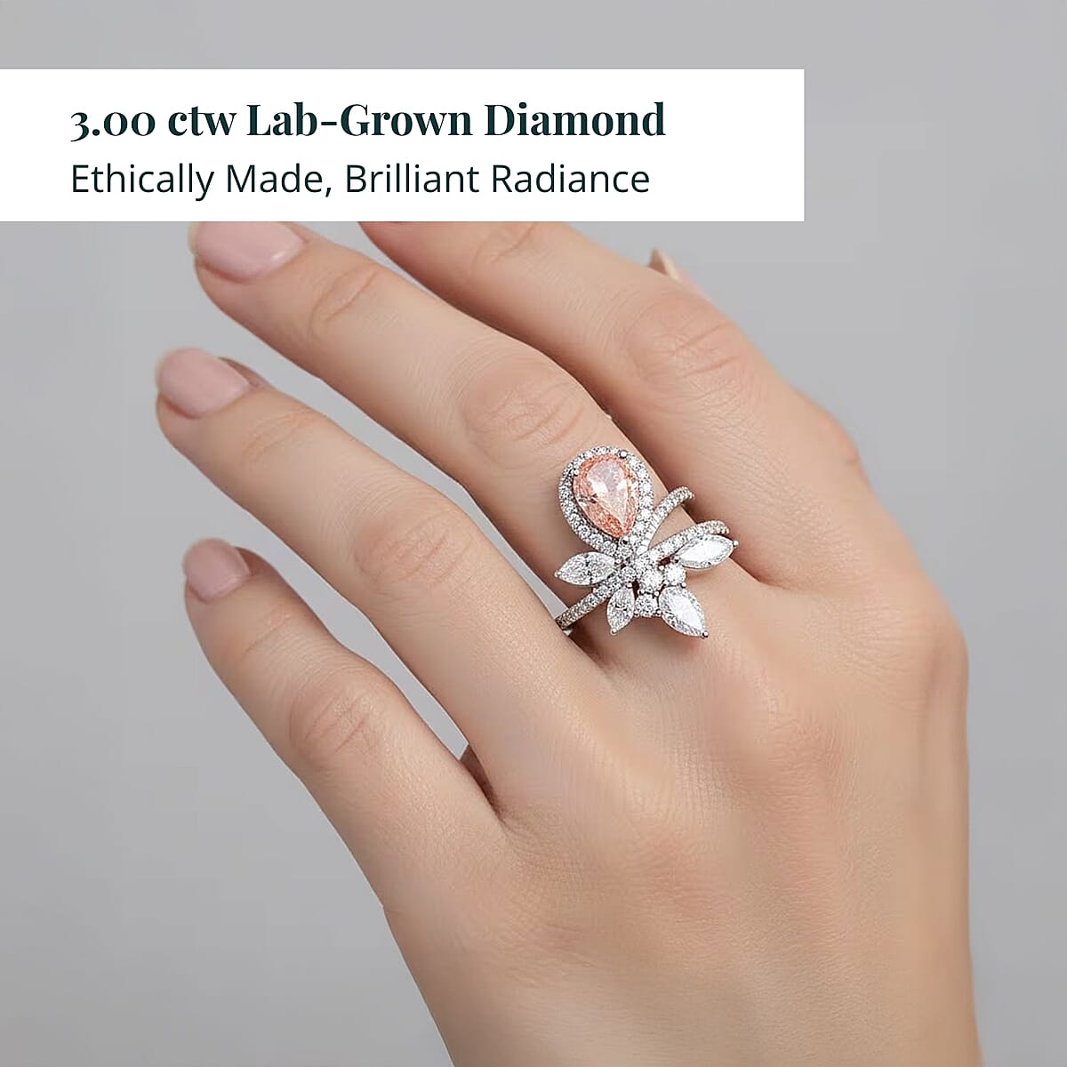 14K White Gold Luxuriant Lab Grown Pink Diamond (IR) and Lab Grown Diamond (VS-VS2) Ring (Size 10.0) 3.00 ctw image number 1