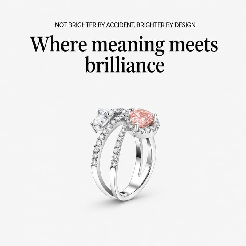 Luxuriant Lab Grown Pink Diamond (IR) 10.0) and Lab Grown Diamond VS-VS2 3.00 ctw Ring in 14K White Gold (Size 10.0)