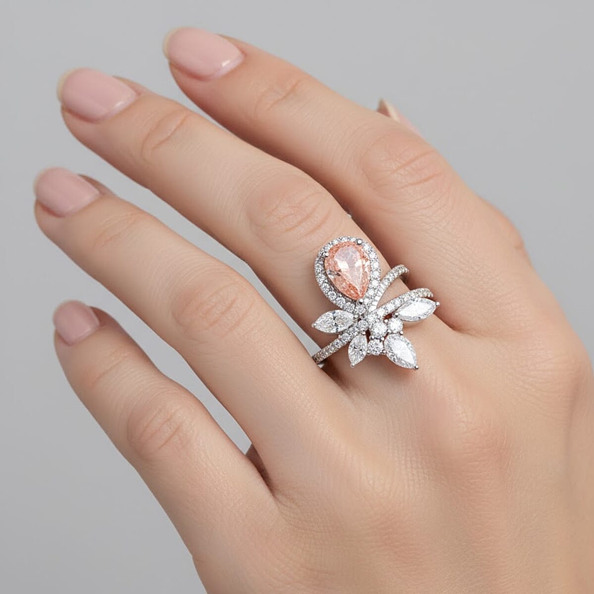 14K White Gold Luxuriant Lab Grown Pink Diamond (IR) and Lab Grown Diamond (VS-VS2) Ring (Size 10.0) 3.00 ctw image number 2