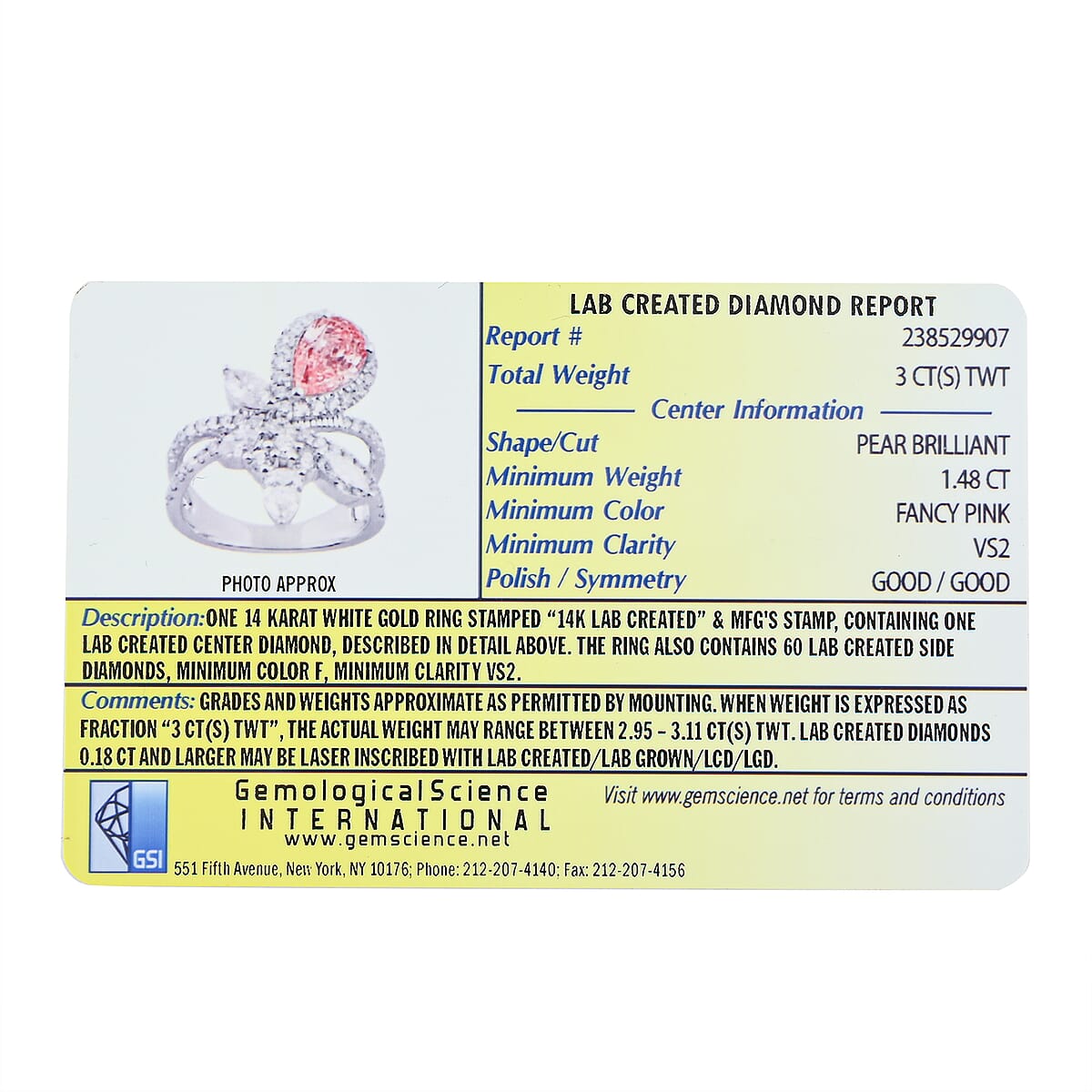 14K White Gold Luxuriant Lab Grown Pink Diamond (IR) and Lab Grown Diamond (VS-VS2) Ring (Size 10.0) 3.00 ctw image number 6