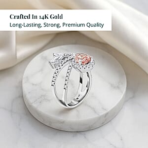 Luxuriant Lab Grown Pink Diamond (IR) 7.0) and Lab Grown Diamond VS-VS2 3.00 ctw Ring in 14K White Gold (Size 10.0)