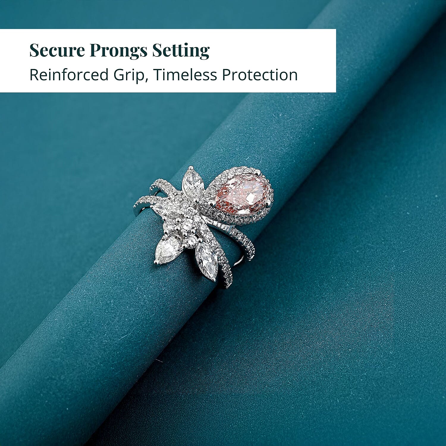 Luxuriant Lab Grown Pink Diamond (IR) 7.0) and Lab Grown Diamond VS-VS2 3.00 ctw Ring in 14K White Gold (Size 10.0)