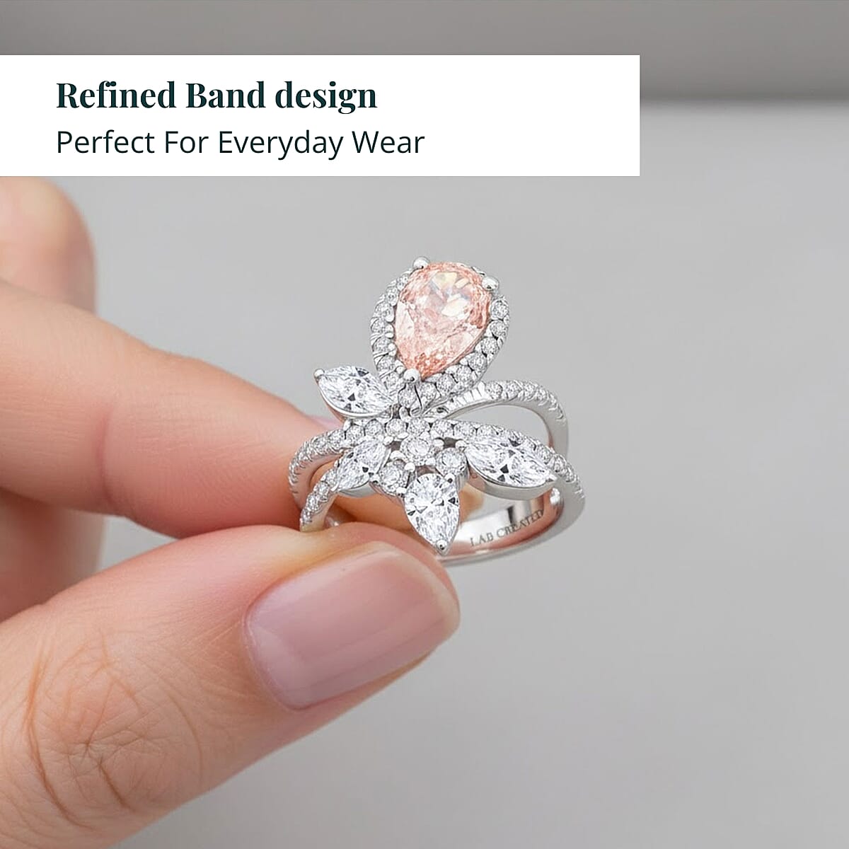 Luxuriant Lab Grown Pink Diamond (IR) 7.0) and Lab Grown Diamond VS-VS2 3.00 ctw Ring in 14K White Gold (Size 10.0) image number 5