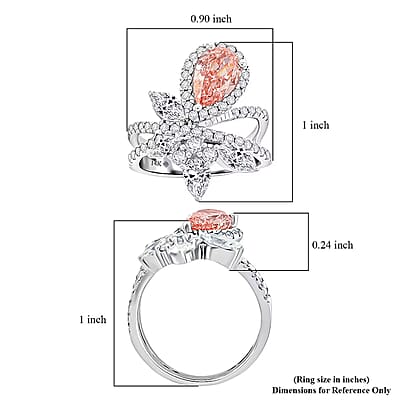 Luxuriant Lab Grown Pink Diamond (IR) 9.0) and Lab Grown Diamond VS-VS2 3.00 ctw Ring in 14K White Gold (Size 10.0)