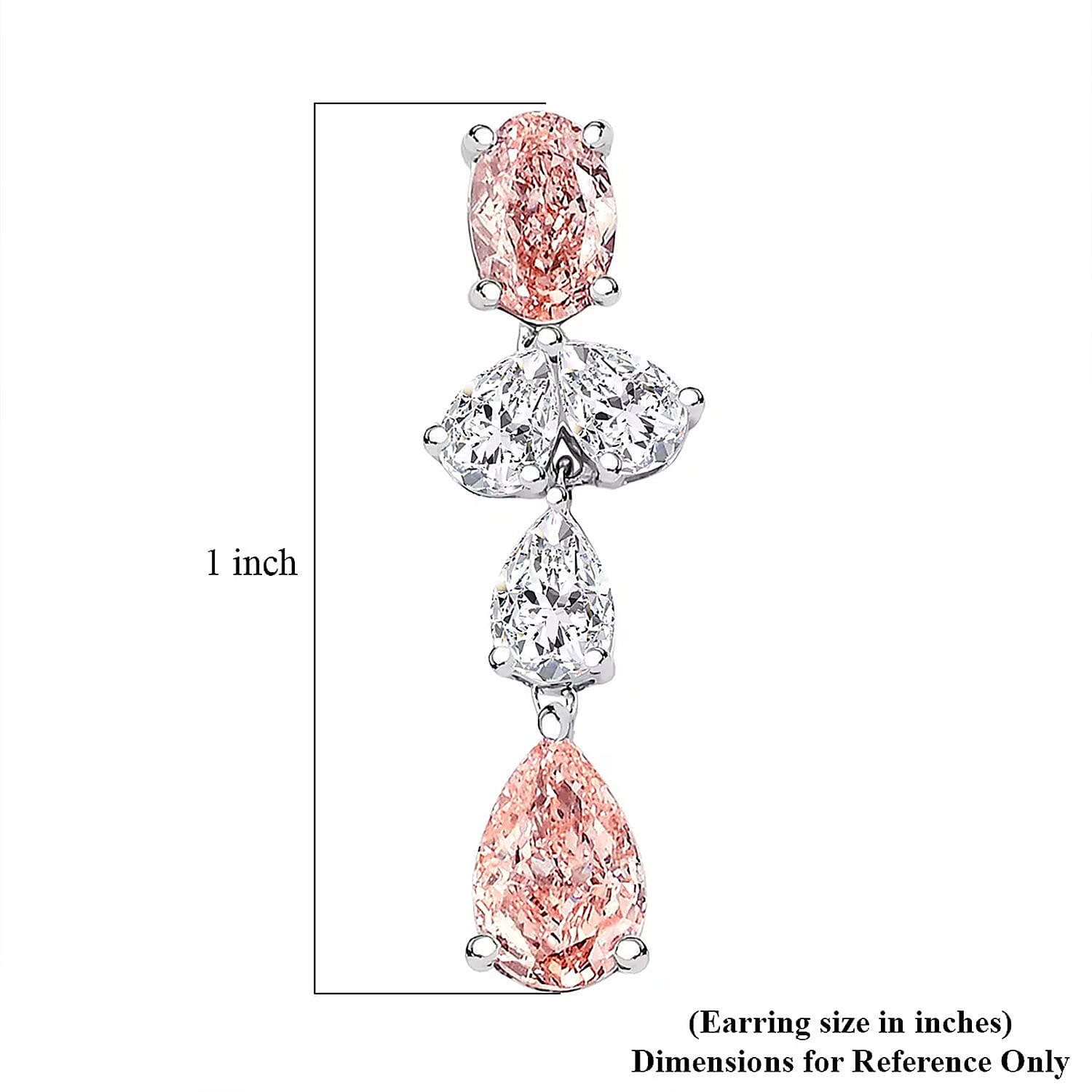 Luxuriant Lab Grown Pink Diamond and Lab Grown Diamond VS-VS2 3.50 ctw Earrings in 14K White Gold