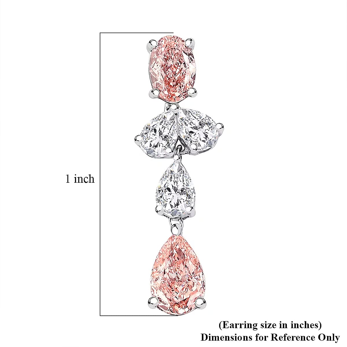 Luxuriant Lab Grown Pink Diamond and Lab Grown Diamond VS-VS2 3.50 ctw Earrings in 14K White Gold image number 6