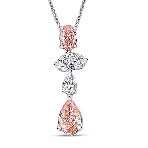 Luxuriant Lab Grown Pink Diamond and Lab Grown Diamond VS-VS2 2.00 ctw Necklace in 14K White Gold 18 Inches
