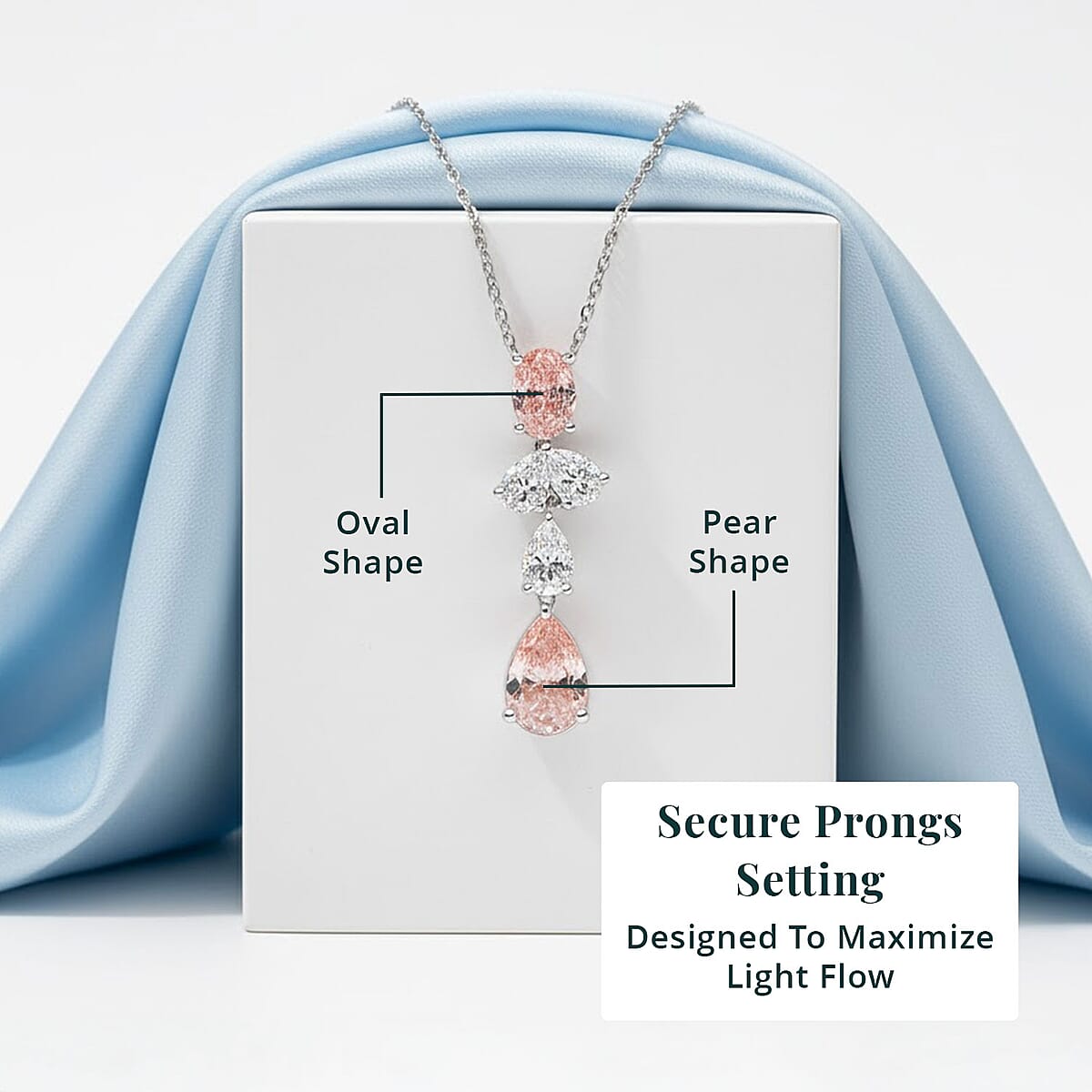 Luxuriant Lab Grown Pink Diamond and Lab Grown Diamond VS-VS2 2.00 ctw Necklace in 14K White Gold 18 Inches image number 4