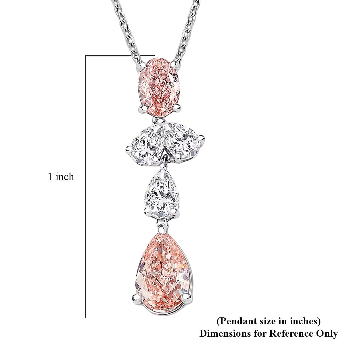 Luxuriant Lab Grown Pink Diamond and Lab Grown Diamond VS-VS2 2.00 ctw Necklace in 14K White Gold 18 Inches image number 6