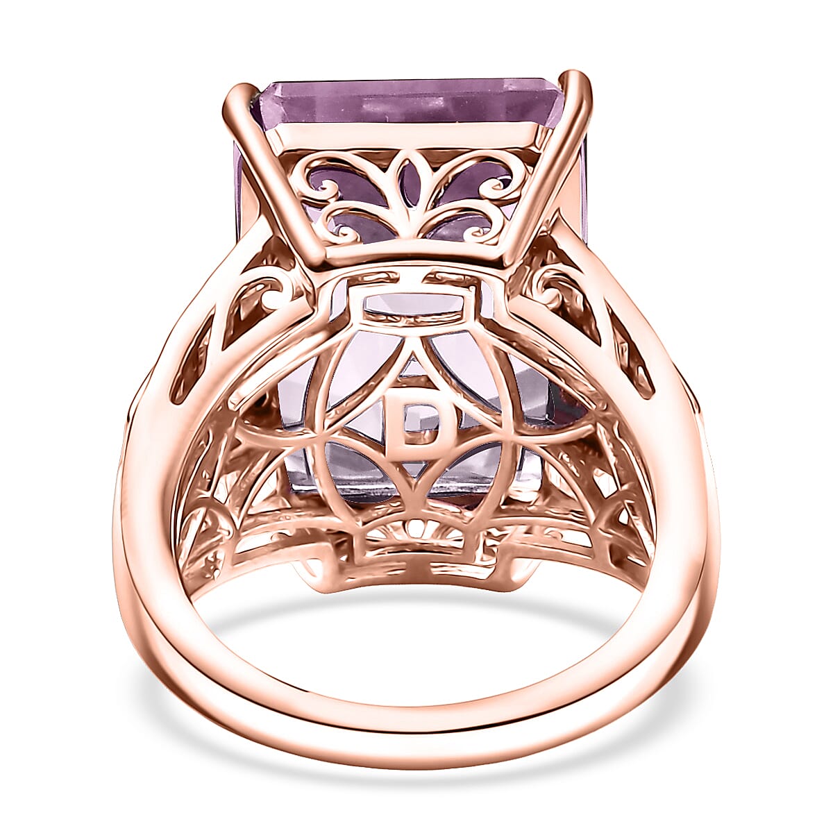 Doorbuster D'Joy Premium Rose De France Amethyst and Multi Gemstone 15.20 ctw Crown of the Two Forces Ring in 18K Vermeil Rose Gold Over Sterling Silver (Size 7.0) image number 4