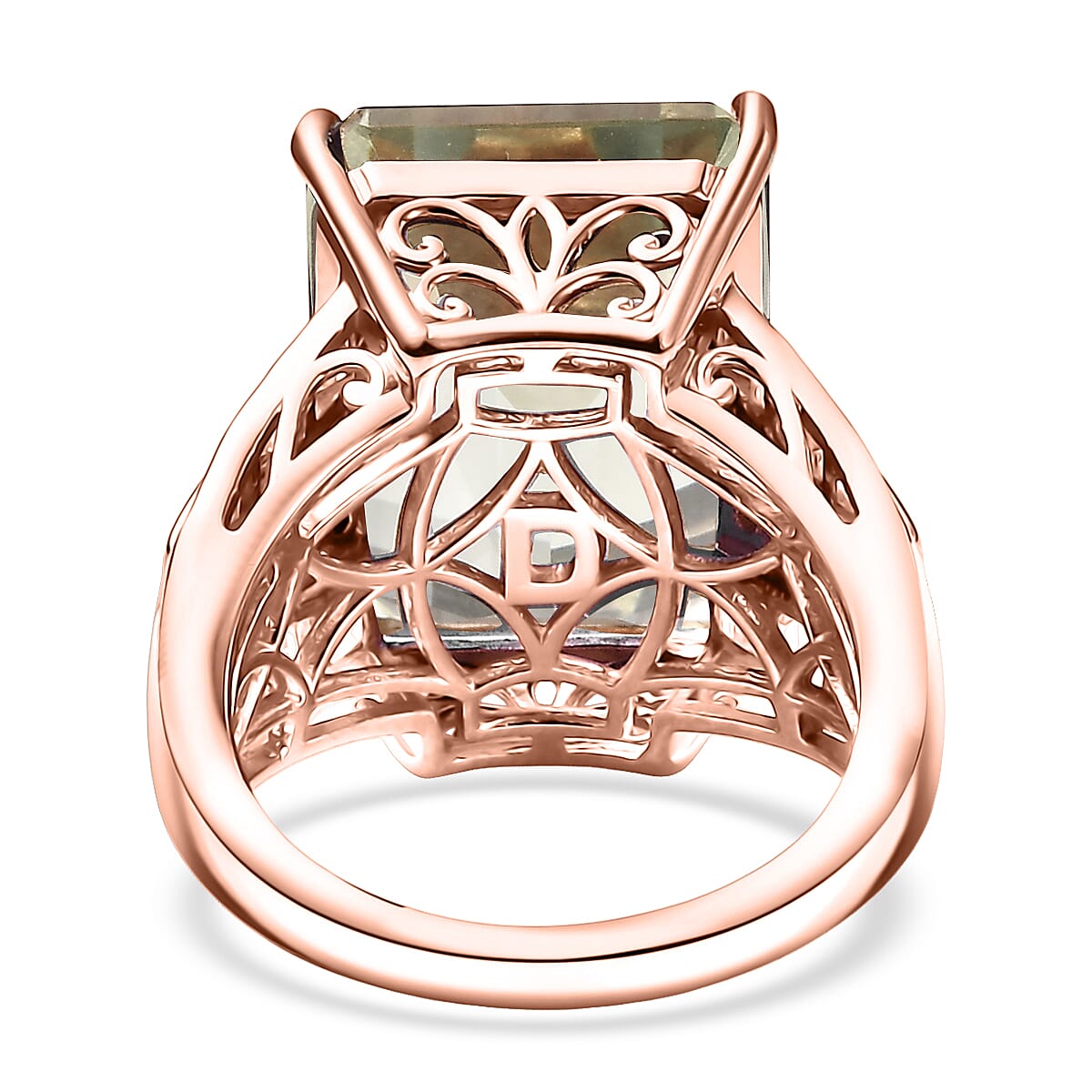 Doorbuster D'Joy Premium Montezuma Prasiolite and Multi Gemstone 18.80 ctw Crown of the Two Forces Ring in 18K Vermeil Rose Gold Over Sterling Silver (Size 7.0) image number 4