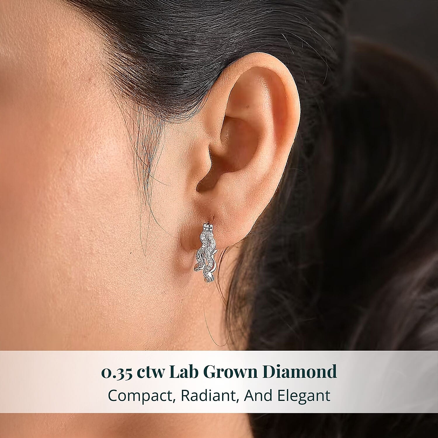 Luxuriant Lab Grown Diamond G-H SI 0.35 ctw Earrings in Rhodium Over Sterling Silver