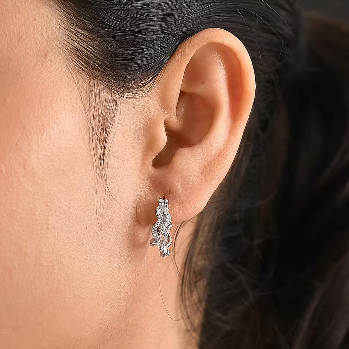 Luxuriant Lab Grown Diamond G-H SI 0.35 ctw Earrings in Rhodium Over Sterling Silver image number 1