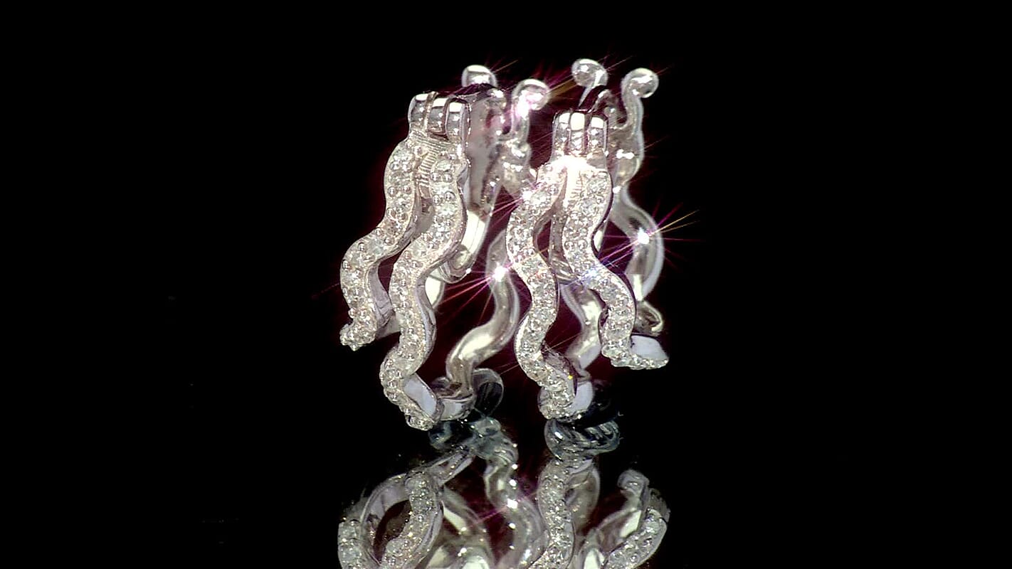 Luxuriant Lab Grown Diamond G-H SI 0.35 ctw Earrings in Rhodium Over Sterling Silver