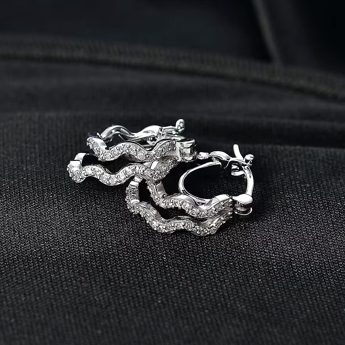 Luxuriant Lab Grown Diamond G-H SI 0.35 ctw Earrings in Rhodium Over Sterling Silver image number 2